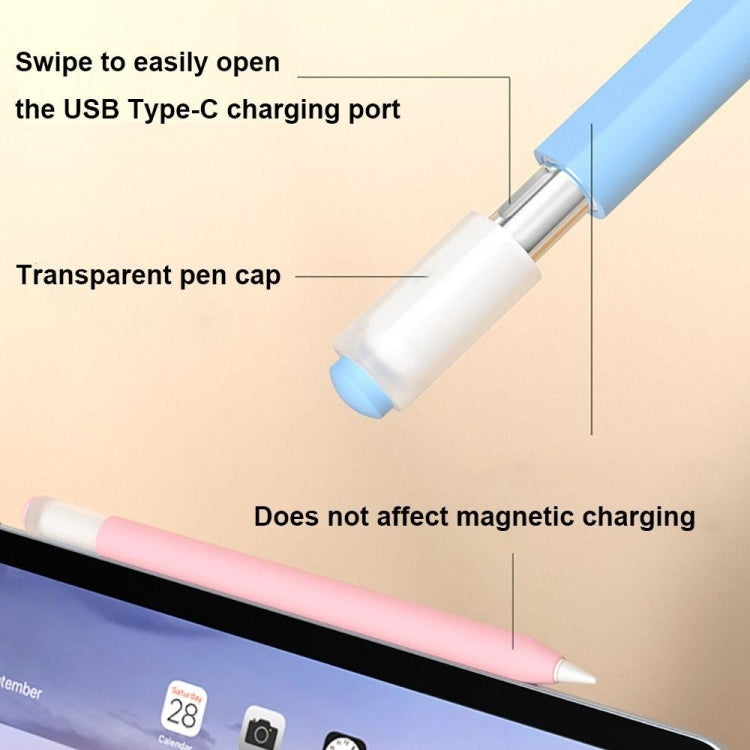 For Apple Pencil (USB-C) Jelly Silicone Stylus Pen Protective Cover(White)