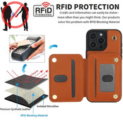 For iPhone 16 Pro YM006 Skin Feel Zipper Card Bag Phone Case with Dual Lanyard(Brown)