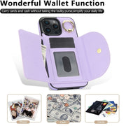 For iPhone 16 Pro YM007 Ring Holder Card Bag Skin Feel Phone Case(Purple)