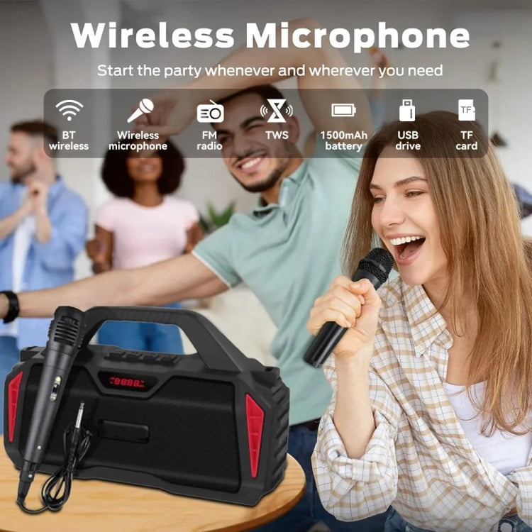 NewRixing NR6011 20W Portable Wireless Bluetooth Speaker TWS Subwoofer(Red)