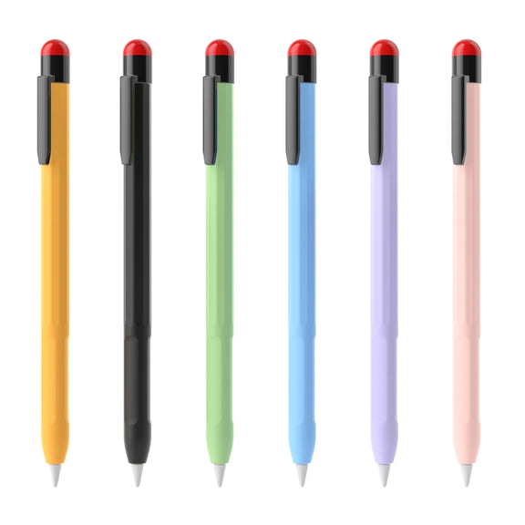 For Apple Pencil 2 Pen Clip Silicone Stylus Pen Protective Case(Matcha Green)
