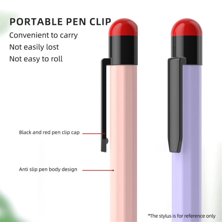 For Apple Pencil 2 Pen Clip Silicone Stylus Pen Protective Case(Pink)