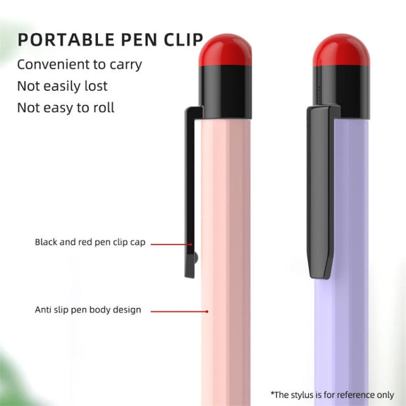 For Apple Pencil 2 Pen Clip Silicone Stylus Pen Protective Case(Pink)