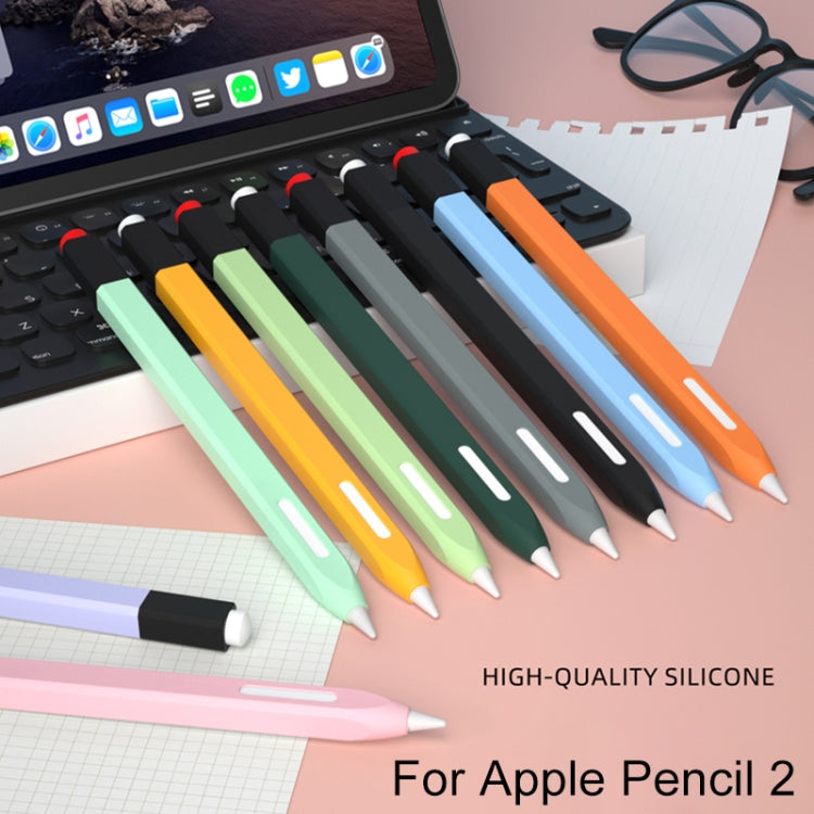 For Apple Pencil 2 Retro Pencil Style Stylus Pen Protective Case(Orange)