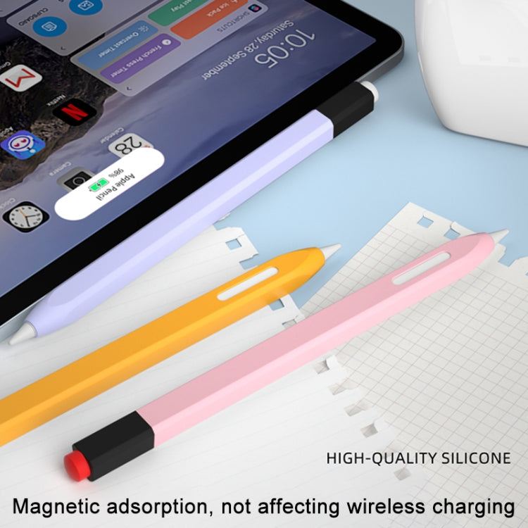 For Apple Pencil 2 Retro Pencil Style Stylus Pen Protective Case(Orange)