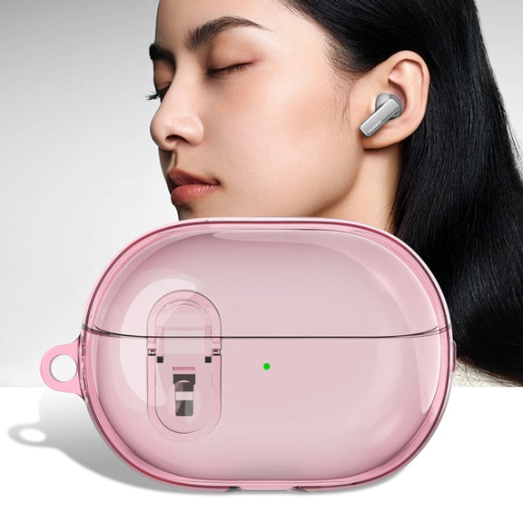 For Huawei FreeBuds Pro 3 Wireless Earphone TPU+PC Protective Case with Metal Buckle(Transparent Pink)