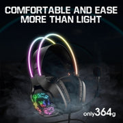 ONIKUMA X22 USB + 3.5mm Colorful Light Wired Gaming Headset with Mic, Cable length: 1.8m(Black)