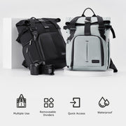 Cwatcun D95 Large Capacity Photography Backpack Shoulders Laptop Camera Bag, Size:30.5 x 18 x 38cm(Dark Black)