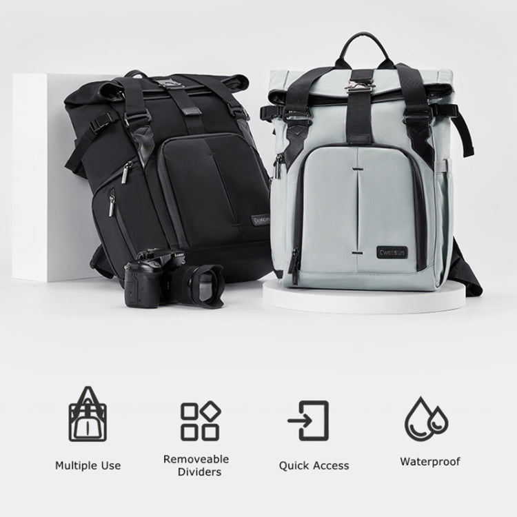 Cwatcun D95 Large Capacity Photography Backpack Shoulders Laptop Camera Bag, Size:27 x 37 x 16cm(Silver Grey)