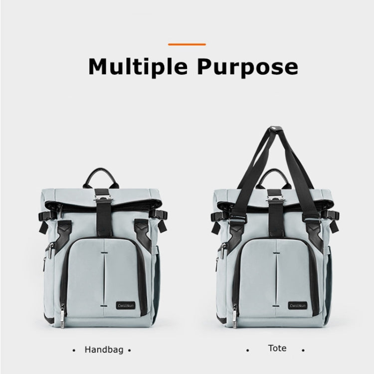 Cwatcun D95 Large Capacity Photography Backpack Shoulders Laptop Camera Bag, Size:27 x 37 x 16cm(Silver Grey)