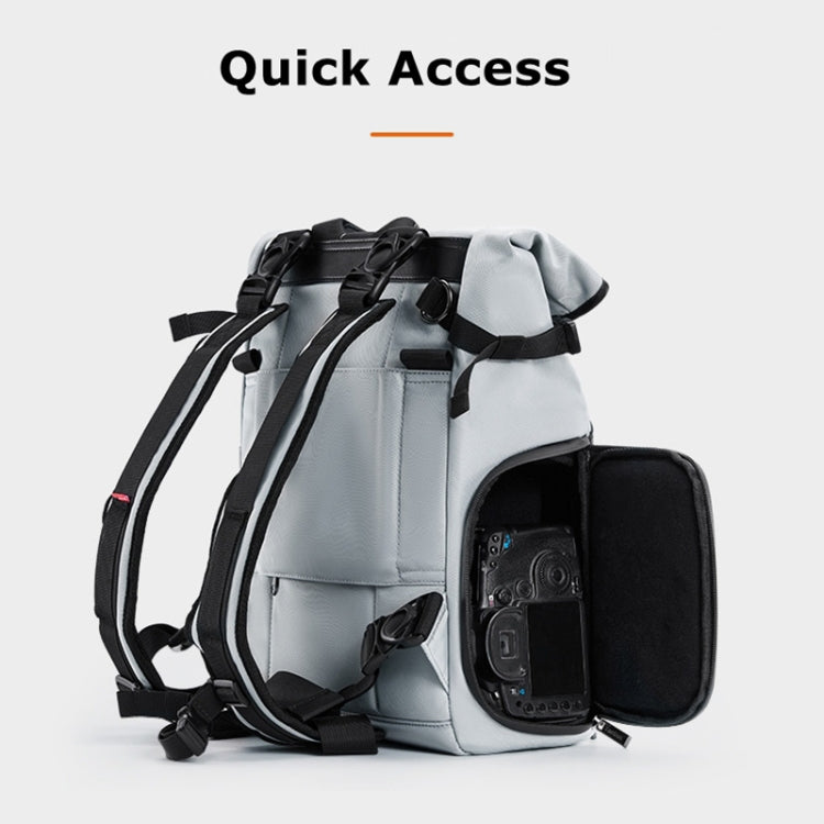 Cwatcun D95 Large Capacity Photography Backpack Shoulders Laptop Camera Bag, Size:27 x 37 x 16cm(Silver Grey)