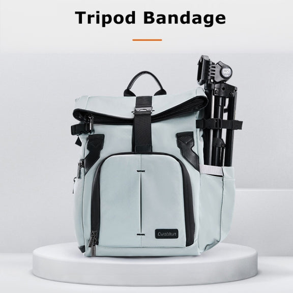 Cwatcun D95 Large Capacity Photography Backpack Shoulders Laptop Camera Bag, Size:27 x 37 x 16cm(Silver Grey)