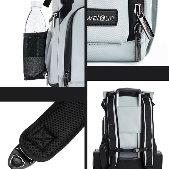 Cwatcun D95 Large Capacity Photography Backpack Shoulders Laptop Camera Bag, Size:30.5 x 18 x 38cm(Silver Grey)