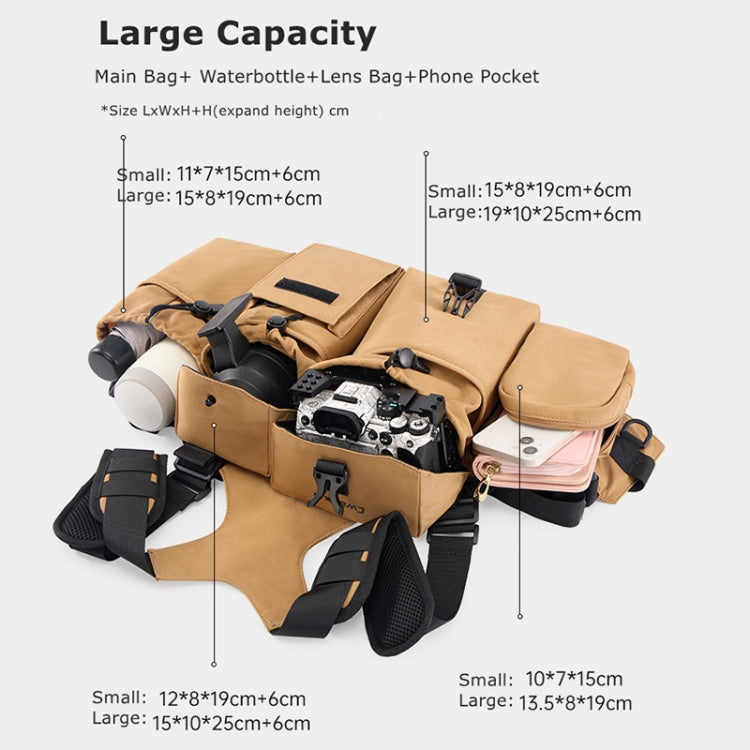 Cwatcun D104 Camera Waist Pack Vest Bag, Size:59.5 x 9.5 x 21cm(Earth)