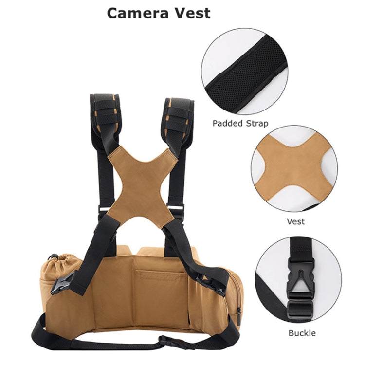 Cwatcun D104 Camera Waist Pack Vest Bag, Size:59.5 x 9.5 x 21cm(Earth)