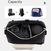Cwatcun D118 Contrast Two Ways Backpack Cross-body Canera Bag, Size:21 x 21 x 14.5cm(Black)