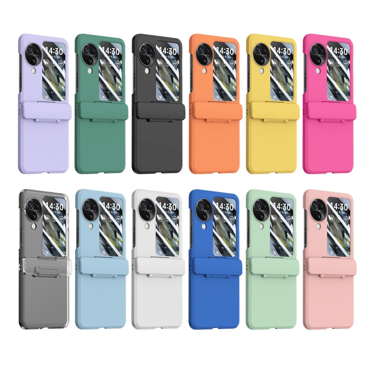 For OPPO Find N3 Flip PC Skin Feel Integrated Foldable Mid Shaft Phone Case(Yellow)
