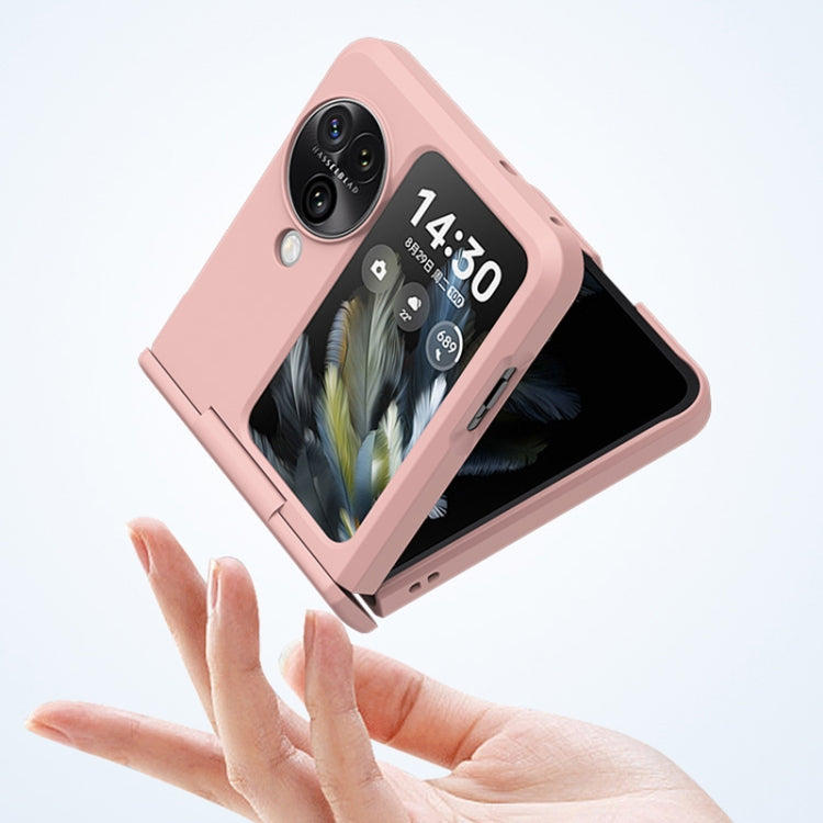 For OPPO Find N3 Flip PC Skin Feel Integrated Foldable Mid Shaft Phone Case(Yellow)