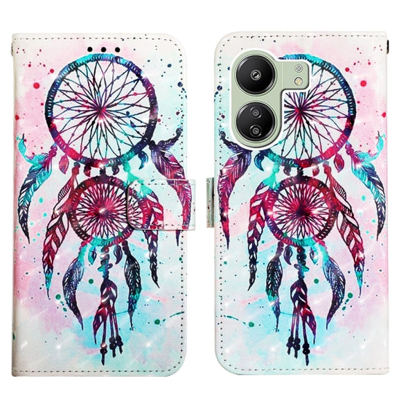 For Xiaomi Redmi 13C 3D Painting Horizontal Flip Leather Phone Case(Color Drop Wind Chimes)