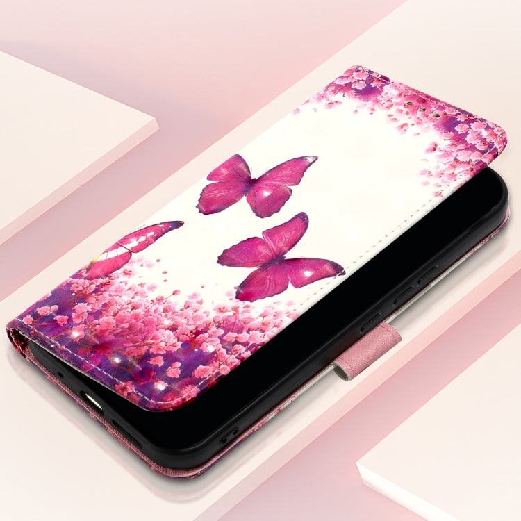 For Xiaomi Redmi Note 13 Pro 4G Global 3D Painting Horizontal Flip Leather Phone Case(Rose Butterfly)