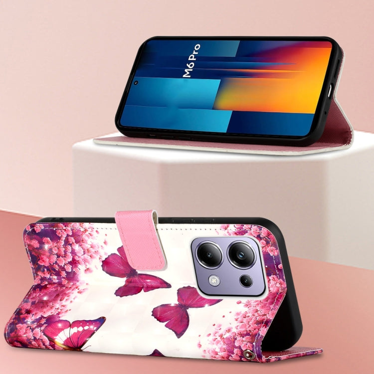 For Xiaomi Redmi Note 13 Pro 4G Global 3D Painting Horizontal Flip Leather Phone Case(Rose Butterfly)
