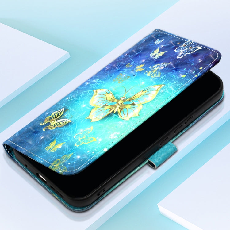 For Xiaomi Poco M6 Pro 4G 3D Painting Horizontal Flip Leather Phone Case(Golden Butterfly)