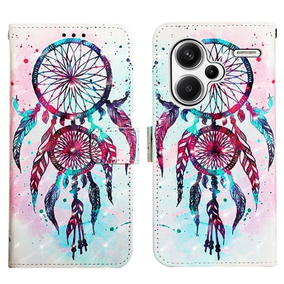 For Xiaomi Redmi Note 13 Pro+ 5G 3D Painting Horizontal Flip Leather Phone Case(Color Drop Wind Chimes)