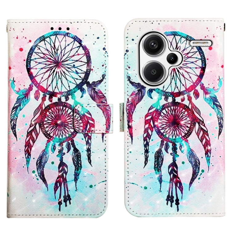 For Xiaomi Redmi Note 13 Pro+ 5G 3D Painting Horizontal Flip Leather Phone Case(Color Drop Wind Chimes)