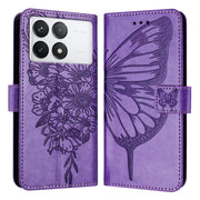 For Xiaomi Redmi K70 / K70 Pro Embossed Butterfly Leather Phone Case(Purple)