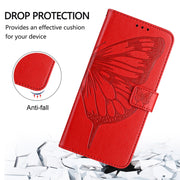 For Xiaomi Redmi K70 / K70 Pro Embossed Butterfly Leather Phone Case(Red)