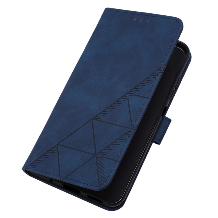 For Motorola Moto G Play 4G 2024 Crossbody 3D Embossed Flip Leather Phone Case(Blue)