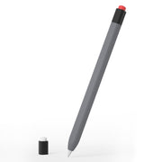 For Apple Pencil 1 Retro Pencil Style Liquid Silicone Stylus Case(Grey)