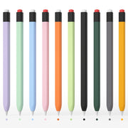 For Apple Pencil 1 Retro Pencil Style Liquid Silicone Stylus Case(Blue)