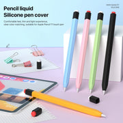 For Apple Pencil 1 Retro Pencil Style Liquid Silicone Stylus Case(Blue)
