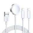 JOYROOM S-IW007 3 in 1 USB to Dual 8 Pin + Magnetic Watch Wireless Charging Data Cable, Length: 1.2m(White) - Multifunction Cable by JOYROOM | Online Shopping South Africa | PMC TechLife | Buy Now Pay Later Mobicred