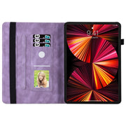 For iPad Pro 12.9 2022 / Air 13 2024 / 2025 Big Butterfly Embossed Leather Tablet Case(Purple)
