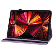 For iPad Pro 12.9 2022 / Air 13 2024 / 2025 Big Butterfly Embossed Leather Tablet Case(Purple)