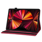 For iPad Pro 12.9 2022 / Air 13 2024 / 2025 Big Butterfly Embossed Leather Tablet Case(Red)