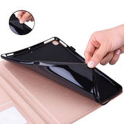 For iPad Pro 13 2024 Big Butterfly Embossed Leather Tablet Case(Rose Gold)