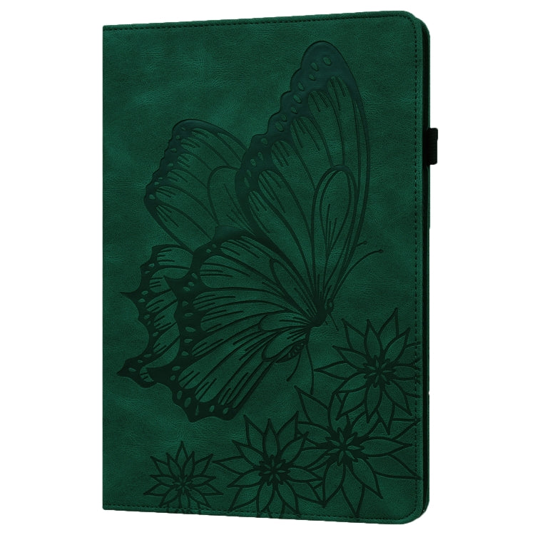For Lenovo Tab P12 / Xiaoxin Pad Pro 12.7 Big Butterfly Embossed Leather Tablet Case(Green)