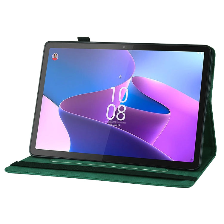 For Lenovo Tab P12 / Xiaoxin Pad Pro 12.7 Big Butterfly Embossed Leather Tablet Case(Green)