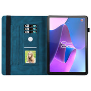 For Lenovo Tab P12 / Xiaoxin Pad Pro 12.7 Big Butterfly Embossed Leather Tablet Case(Blue)