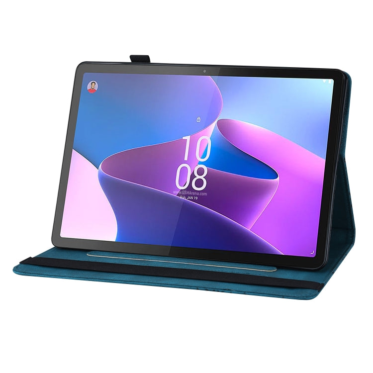 For Lenovo Tab P12 / Xiaoxin Pad Pro 12.7 Big Butterfly Embossed Leather Tablet Case(Blue)