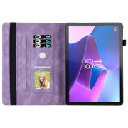 For Lenovo Tab P12 / Xiaoxin Pad Pro 12.7 Big Butterfly Embossed Leather Tablet Case(Purple)