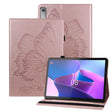 For Lenovo Tab P12 / Xiaoxin Pad Pro 12.7 Big Butterfly Embossed Leather Tablet Case(Rose Gold) - Lenovo by PMC TechLife | Online Shopping South Africa | PMC TechLife | Buy Now Pay Later Mobicred