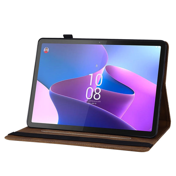 For Lenovo Tab P12 / Xiaoxin Pad Pro 12.7 Big Butterfly Embossed Leather Tablet Case(Brown)