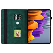 For Samsung Galaxy Tab S9 FE+ / S9+ / S8+ Big Butterfly Embossed Leather Tablet Case(Green)
