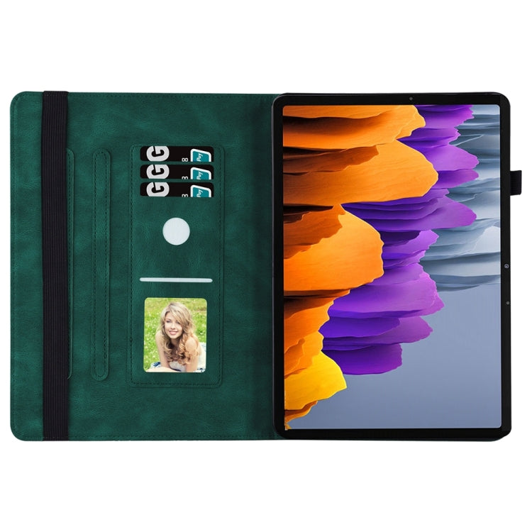For Samsung Galaxy Tab S9 FE+ / S9+ / S8+ Big Butterfly Embossed Leather Tablet Case(Green)