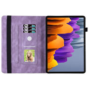 For Samsung Galaxy Tab S9 FE+ / S9+ / S8+ Big Butterfly Embossed Leather Tablet Case(Purple)