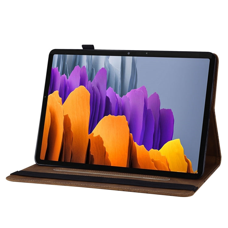 For Samsung Galaxy Tab S9 FE+ / S9+ / S8+ Big Butterfly Embossed Leather Tablet Case(Brown)